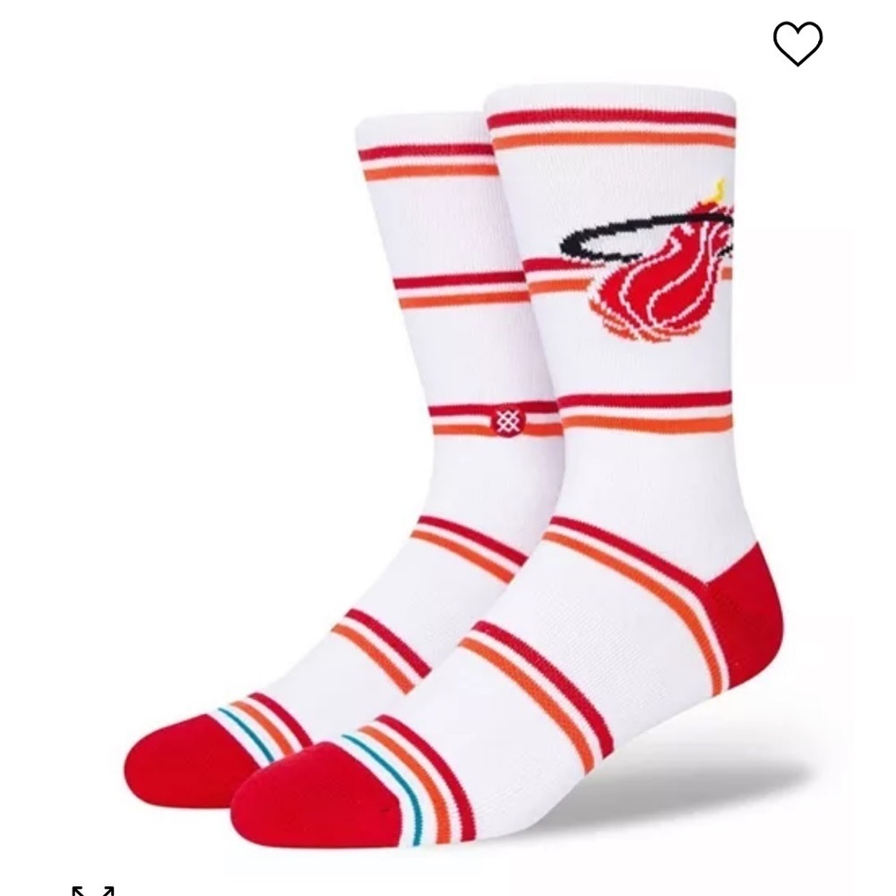 Miami Heat Stance NBA HWC Hardwood Classics Crew Socks Large Men 9-13​​​​​​